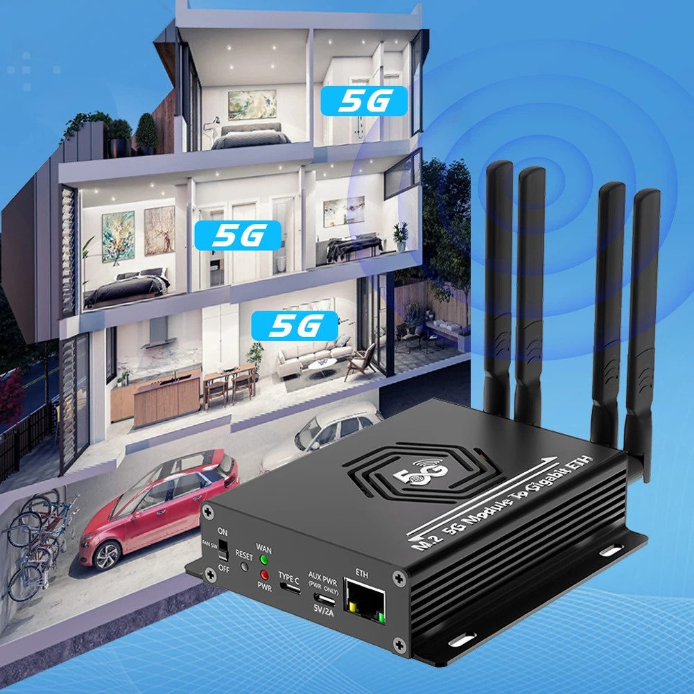 Adaptor NGFF M.2 Ke USB 3.0 dengan Slot Kartu SIM Konverter Kartu Nirkabel 4 Antena untuk Modul SIM/Micro SIM/Nano SIM 4G 5G LTE