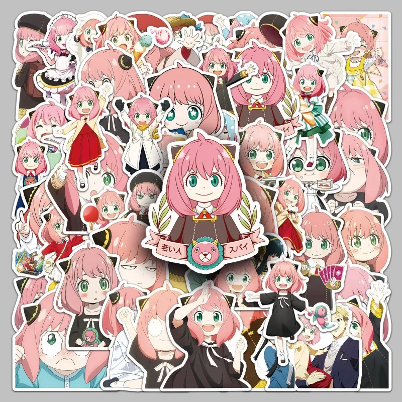 50 ชิ้นญี่ปุ่นอะนิเมะสายลับเล่นบ้าน SPY×FAMILY คาวาอิการ์ตูนรูปแบบสติกเกอร์ของขวัญขนาดเล็ก