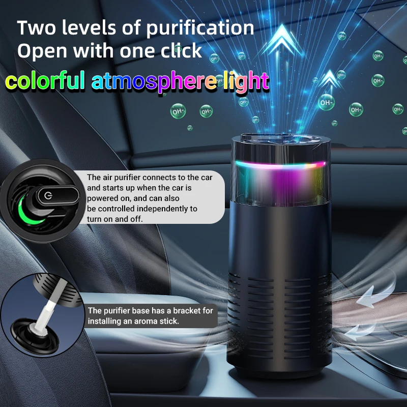 

Mini Air Purifier with Aromatherapy Sticks True HEPA Filter Cleans Air & Eliminates 99.97% of Dust, Odors - Cars, School, Office