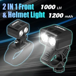 FUNWICT Ultra Bright LED Bicycle Light 1000LM USB Rechargeable MTB Mountain Road Bike Front Lamp Flashlight Cycling Equipment