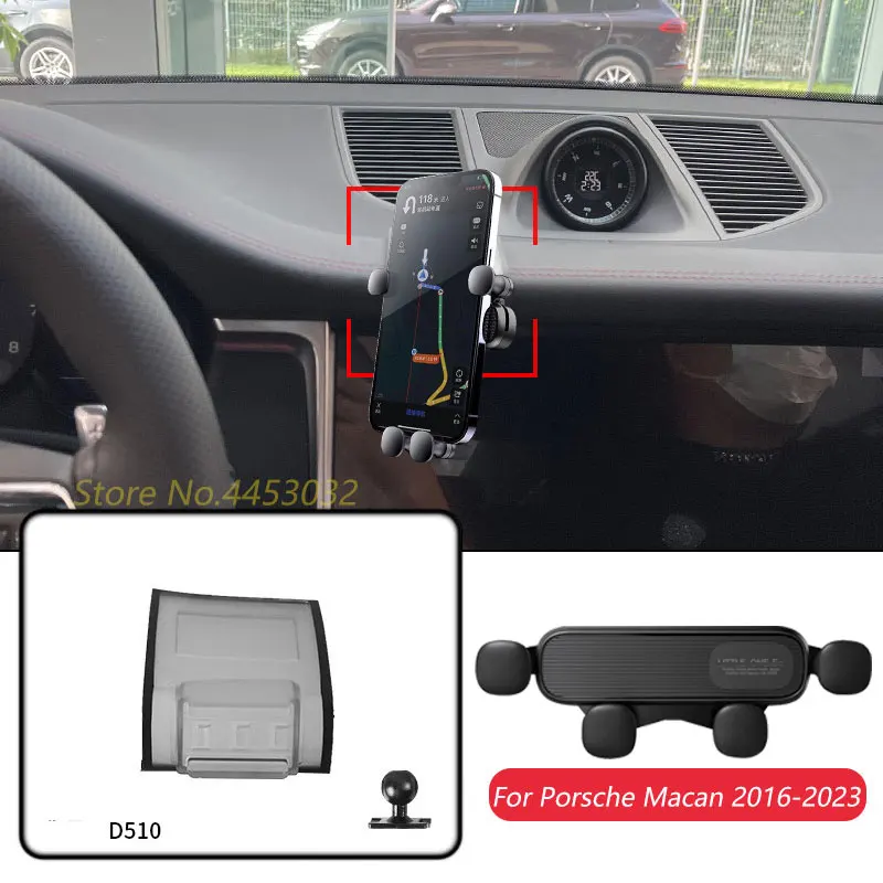 For Porsche Macan 2016-2023 Car Mobile Phone Holder Adjustable Air Vent GPS Gravity Navigation Bracket Horizontally Accessories