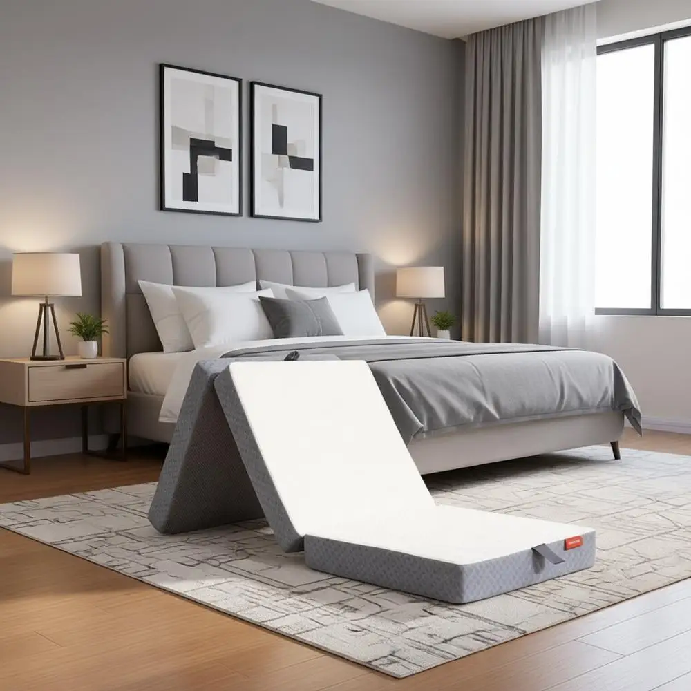 

4-Inch Thick Memory Foam Mattress with Removable Washable Cover, Medium Firmness, Non-Slip Base, Perfect for RV, Camping, Spare