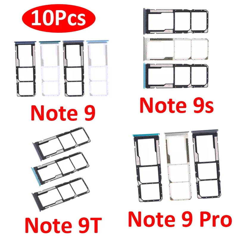 

10Pcs Phone SIM SD Card Tray For Redmi Note 9 Pro 5G Chip Slot Holder Drawer Pocket