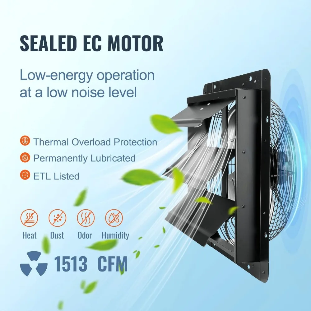 Imagem -04 - Vevor-exaustor com Controlador de Umidade de Temperatura Montagem Ajustável Ventilação Sótão 10 Velocidades 1513 Cfm 14