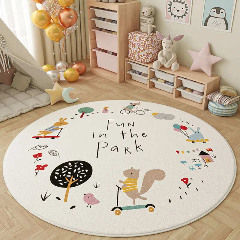 

Cartoon round imitation cashmere carpet household bedroom bedside blanket children's room water-absorbing wear-resistant carpet