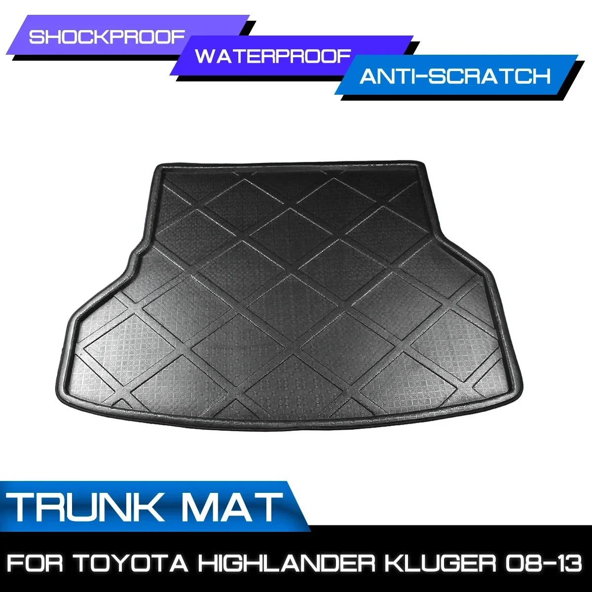 Car Floor Mat Carpet For Toyota Highlander Kluger 2008 2009 2010 2011 2012 2013 Rear Trunk Anti-mud Cover Car Accessories