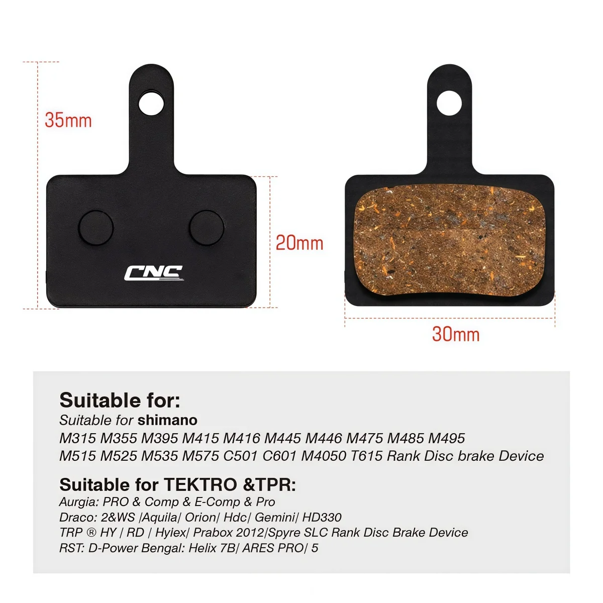 SUNTNUR MTB / Road Bicycle Brake Pads 2 Pairs- Sintered / Ceramic / Resin For SHIMANO B01S B03S B05S