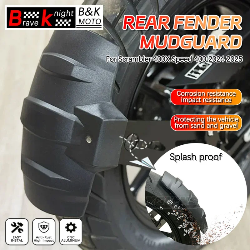 

400X Motorcycle Accessories Rear Fender Mudguard Wheel Hugger Splash Guard CNC Bracket for Scrambler 400X Speed 400 2024 2025