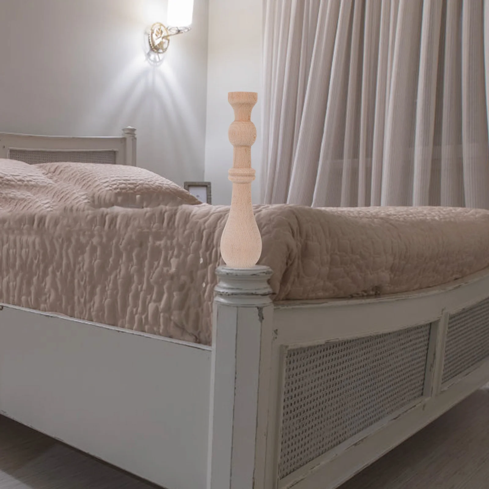 

Wood Carved Bed Post Finial 26x6cm Elegant European Style Decorative Wooden Bed Post Topper Pineapple Home Decor Unfinished Wood