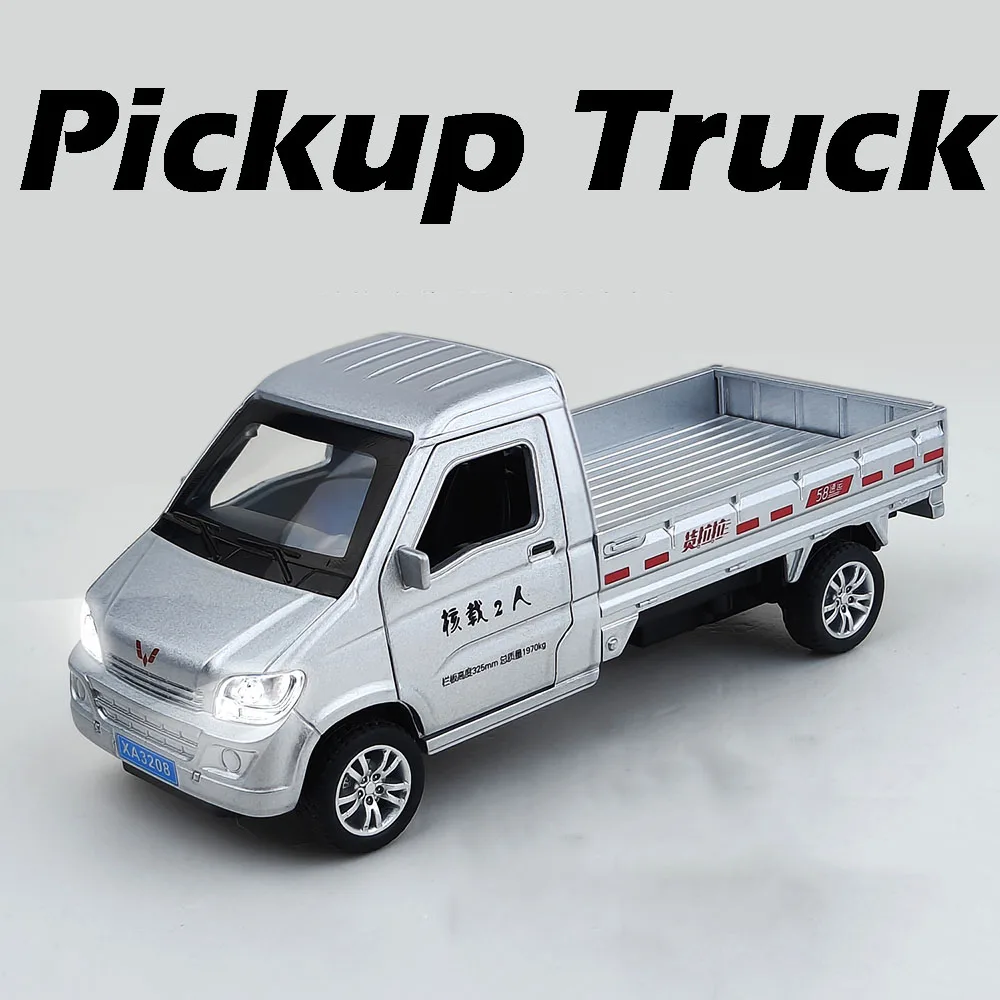 

Металлическая модель пикапа WULING 1:32, игрушечный автомобиль с подсветкой, звуком, открывающимися дверями, инерционный, миниатюрный, для детей, развивающий и развлекательный