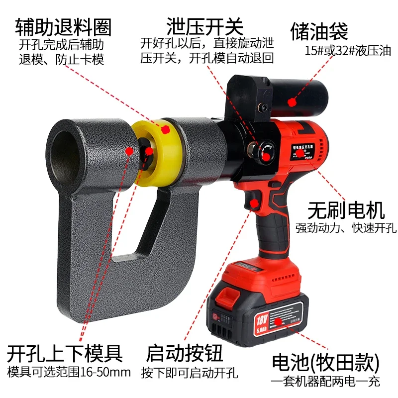 Ouvre-trou hydraulique à pont électrique, batterie au Lithium, perforateur d'artefact portable rechargeable série SYD-50