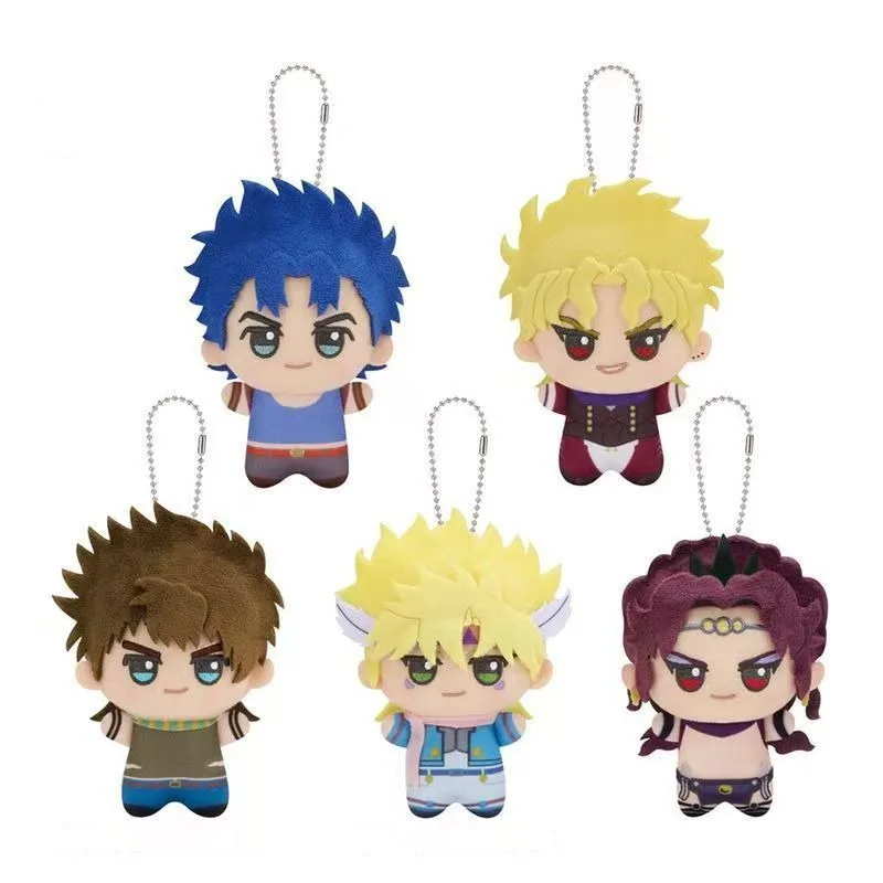 Anime JOJO Bizarre Adventure Plush Toy Set Mini Stuffed Figure Keychain Ornament for Collection Bag Decor Themed Gift