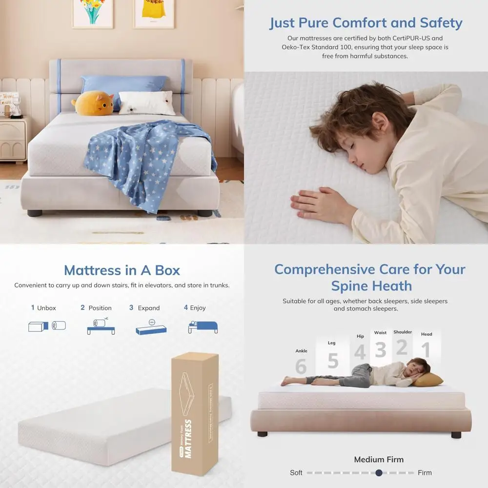 Green Tea Memory Foam Mattress 6 Inch Full Size - Cool Sleep, Pressure Relief, Medium Firm, CertiPUR-US Certified