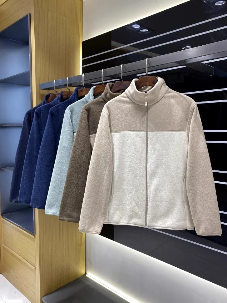 

Heavyweight Recommendation! Line! Winter New Men's Fce Jaet Stand Collar Patchwork Outerwear Trendy Casual Sle