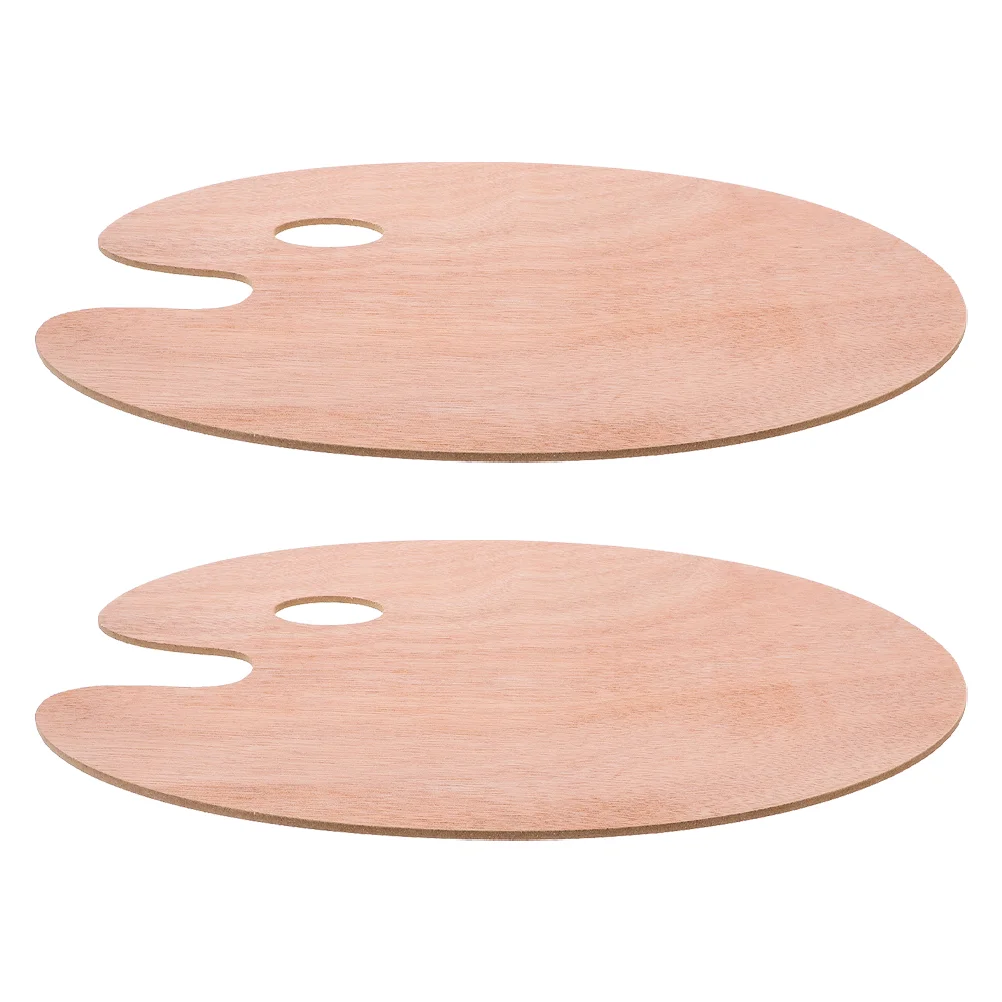 

2 Pcs Oil Paint Palette Round Wood Panel Painting Plate Craft Board Watercolor Mixing Tray Boards for Crafts