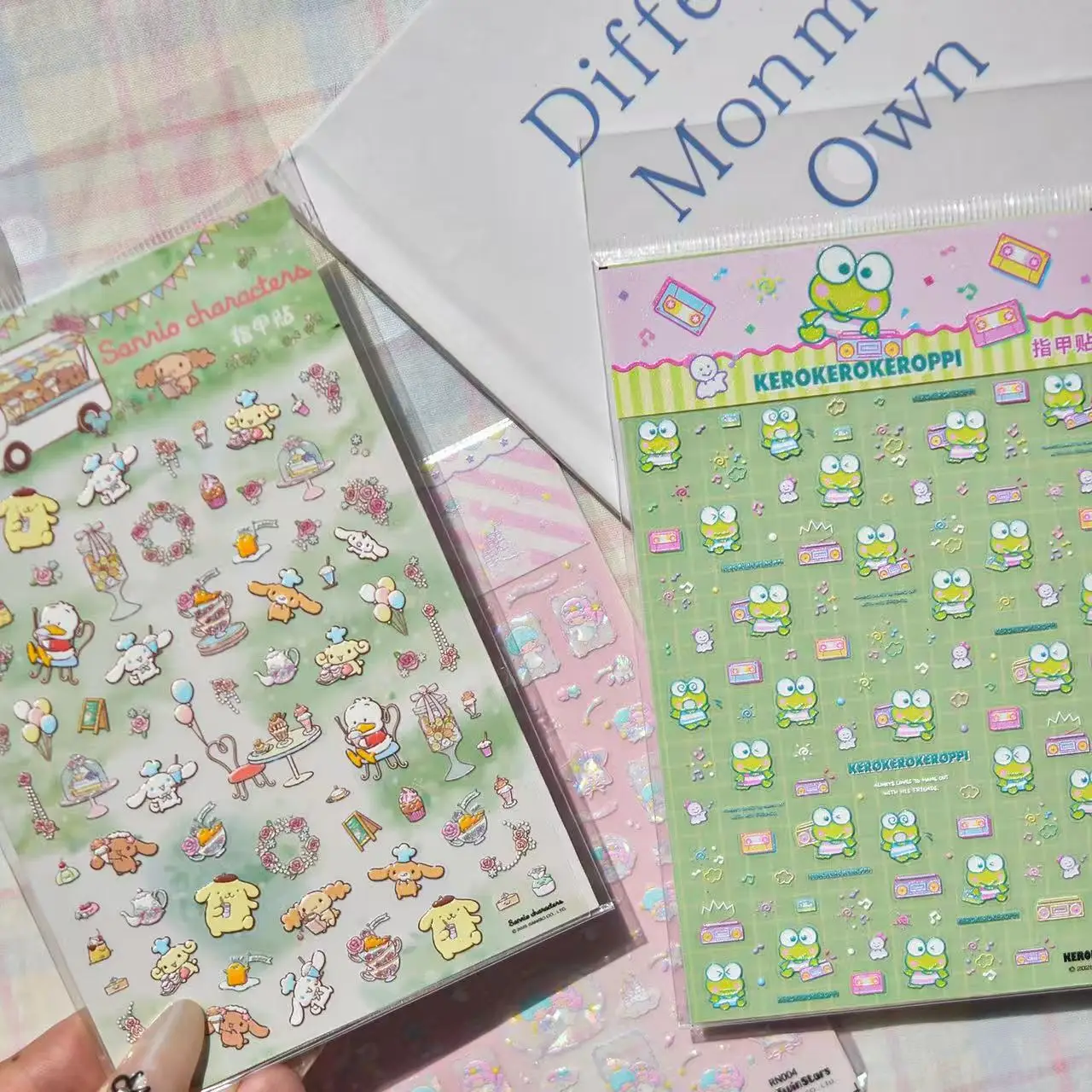 

5D Tomoni ‌Cartoon Sanrio Hello Kitty Nail Stickers Anime Characters My Melody Stickers Nail Art Decoration Press On Nails