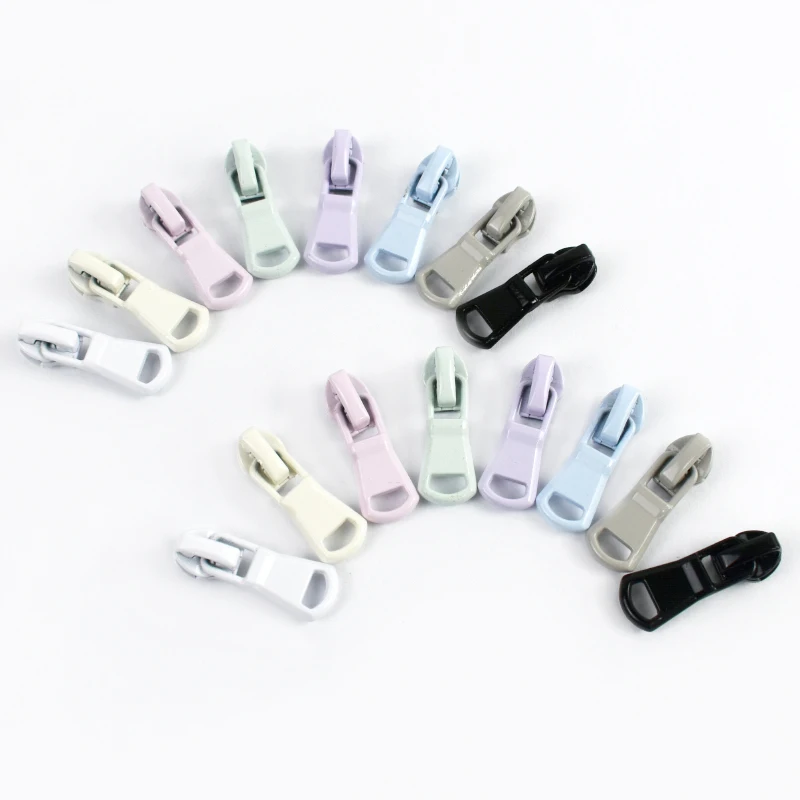

10-50Pcs 3# Zipper Slider for Reverse Nylon Zips Tape Colorful Waterproof Invisible Zippers Puller Head Zip Closure Repair Kits