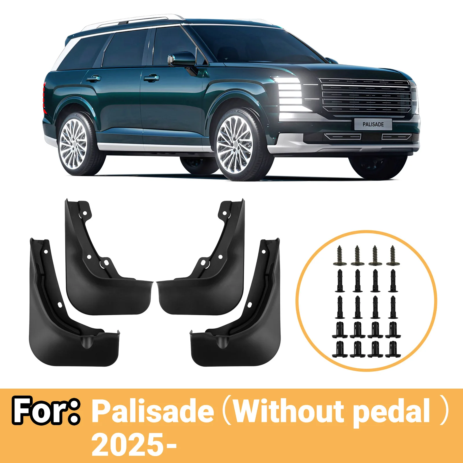Mud Flaps Mud Guards Splash Guards For Hyundai Palisade 2025-2026 High Version Without Side Steps Auto Exterior Accessories