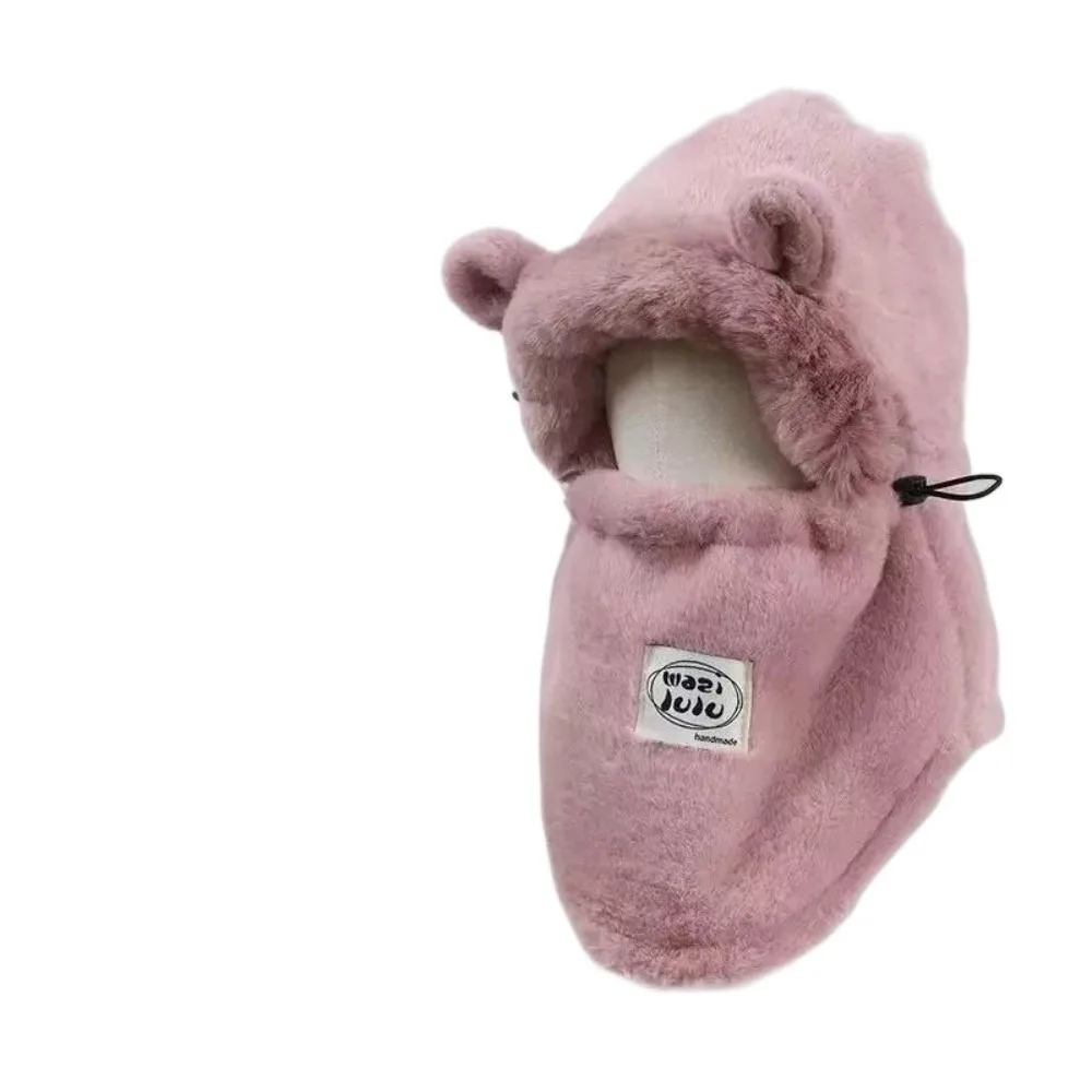 

Soft Plush Winter Integrated Scarf Cap 4 in 1 Anti-cold Pullover Mask Cap Windproof Keep Warm Cold Proof Scarf Women