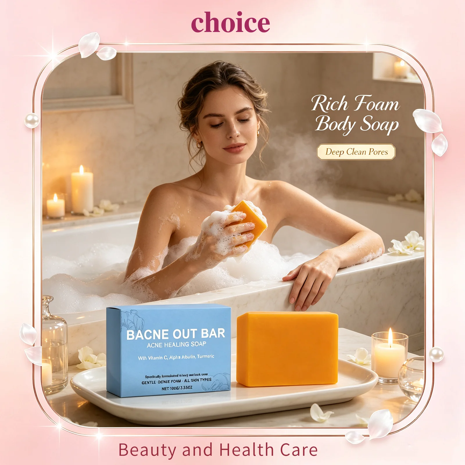 Turmeric Cleansing Soap Facial Body Deep Clean Pore Refining Moisturizing Brightening Improve Body Odor Daily Women Men Cleanser