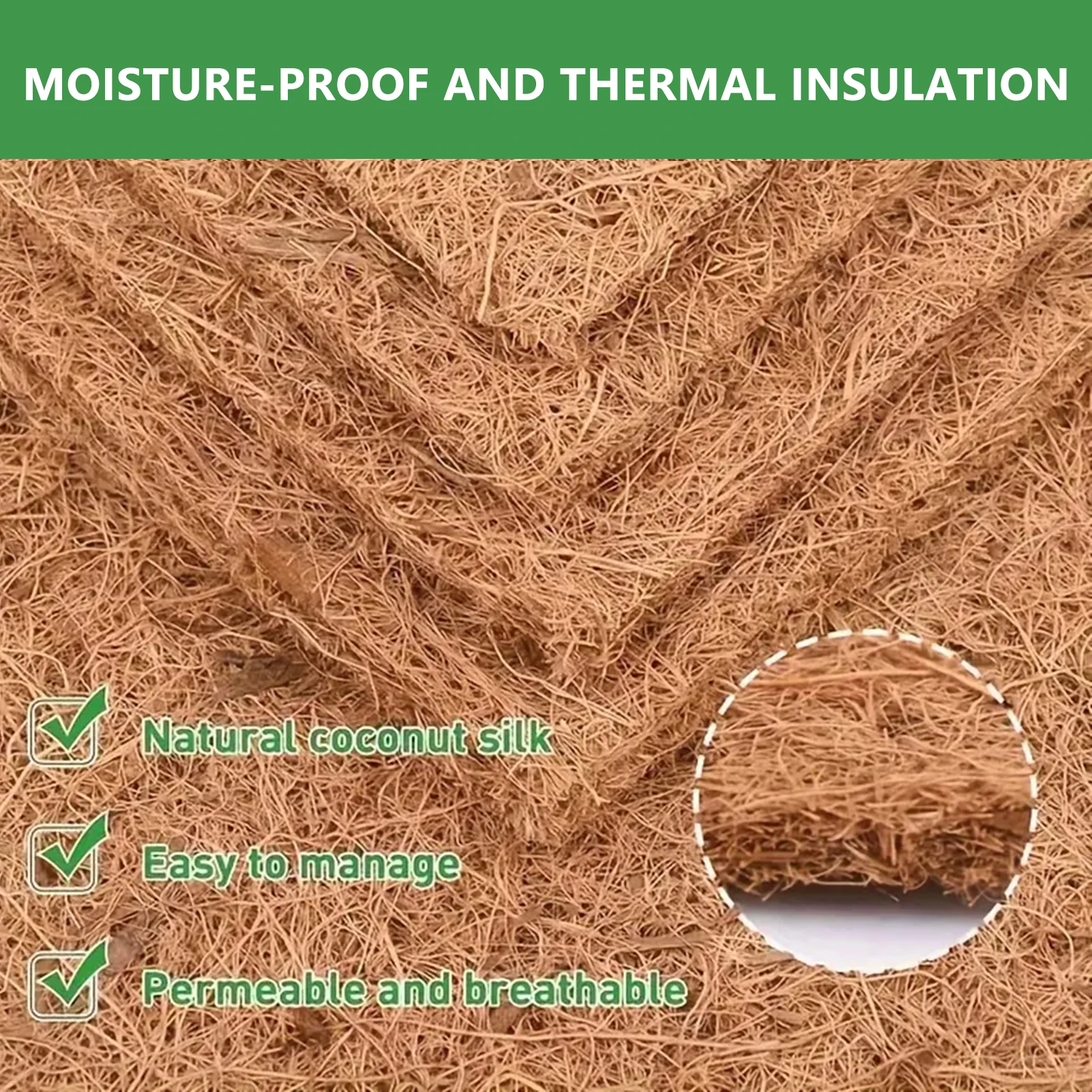 ​Coconut Fiber Breeding Eggs Mat Protecting Reptiles from Moisture Warm Mat Suitable for Bearded Dragons Insects