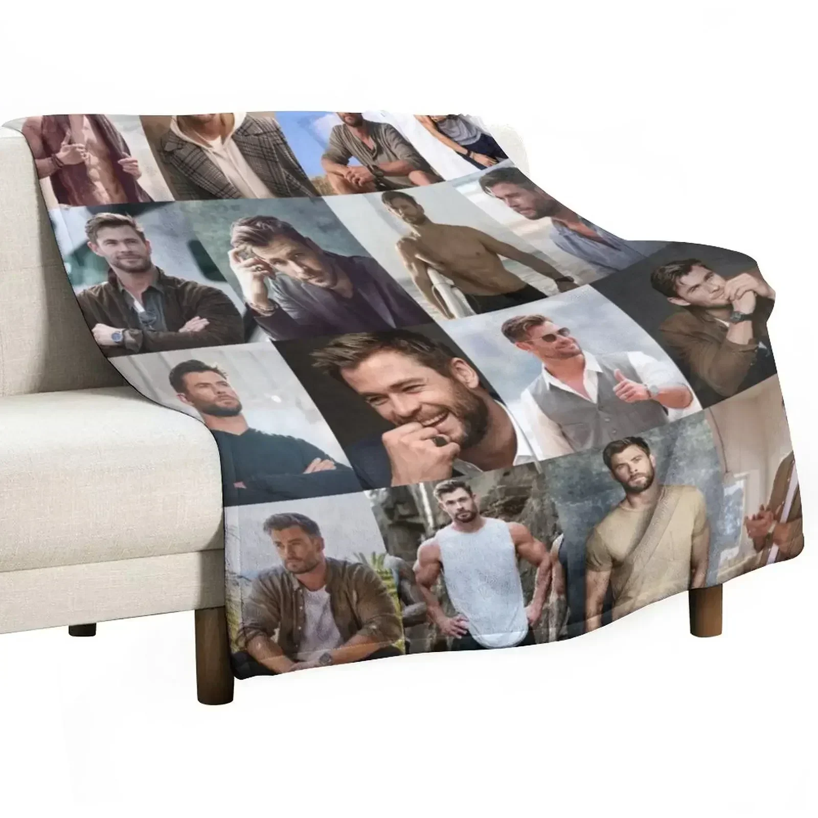 Chris Hemsworth Throw Blanket Personalized Gift bed plaid Sofas Soft Plush Plaid for sofa Cute Blankets