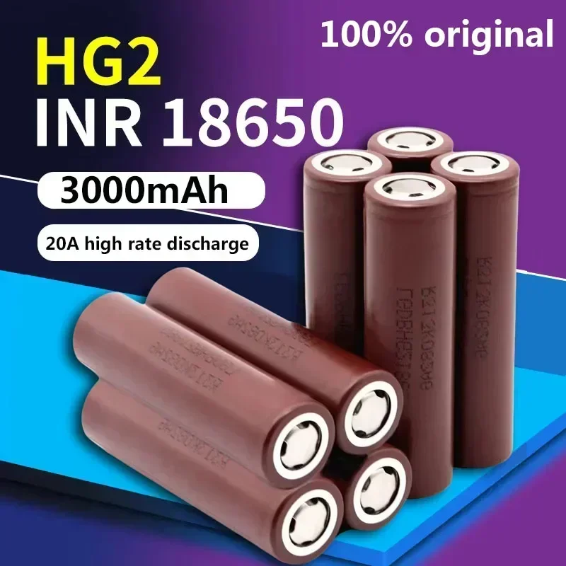 

brand new 18650 HG2 3000mAh battery 3.6V discharge 20A 18650 battery for LGHG2 3000MAH 3.7V 18650 Power battery