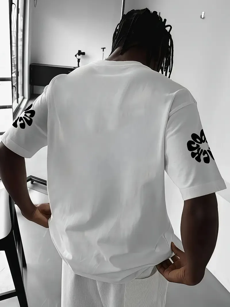 The 2025 Summer New Men's T-Shirt Features Outdoor Street Fashion Casual Comfort Breathability and 3D Flower Pattern Printing