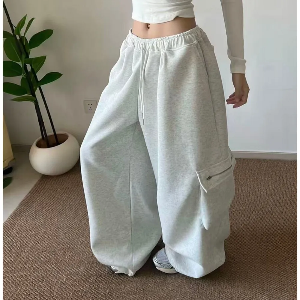 Sloth Oversize Lazy Loose Elastic Waist Basic Solid Large Women's Sport Sweatpants Trousers Pants for Women Mens Streetwear