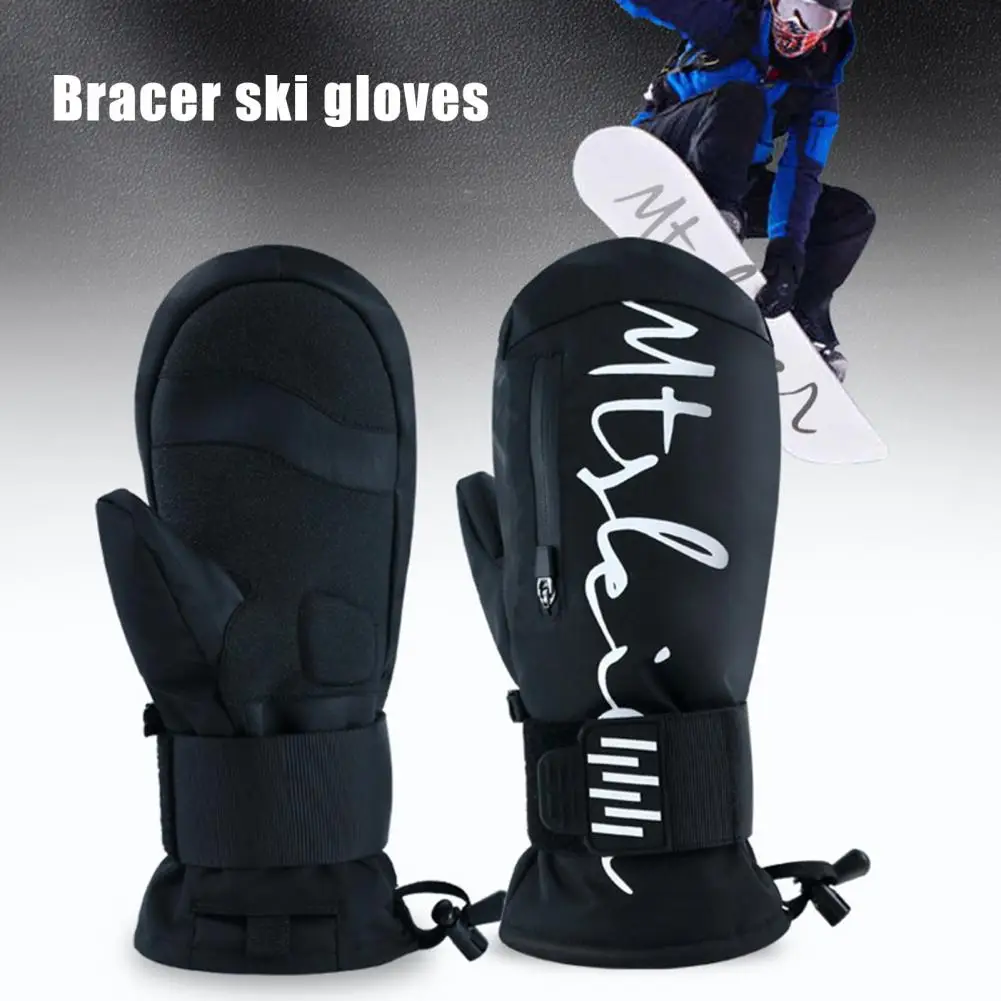 Ski Gloves Waterproof Ski Gloves Winter Ski Gloves with Built-in Wrist Guards for Snowboarding Cycling Waterproof Warm Snowboard