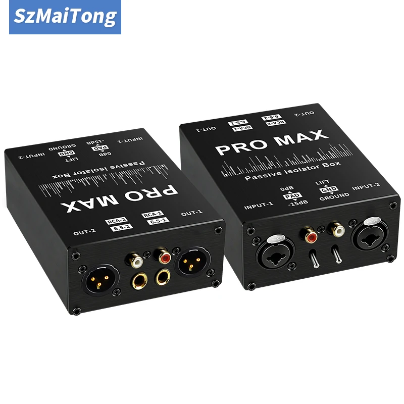 Audio-Isolator zur Geräuschreduzierung DI-Erdungsbox 6,35mm auf XLR Stereo Stromgeräusch-Eliminator für Gitarre Mikrofon Soundkarte Live