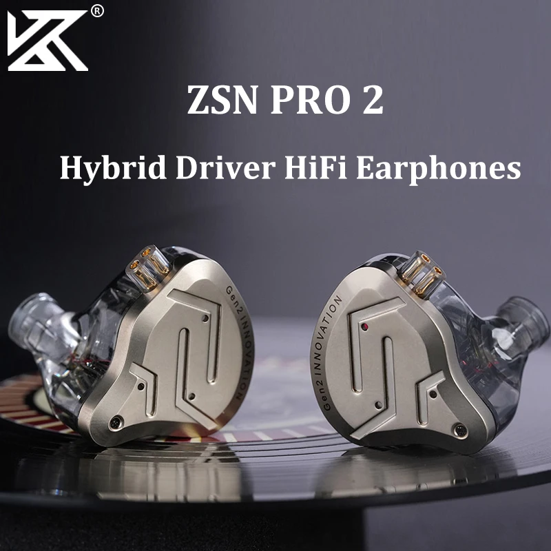 KZ-ZSN Pro 2 In Ear Metal Earphones, HiFi Bass Headphone, Monitor Earbuds, Esporte Headset Cancelamento de Ruído, 1BA + 1DD Tecn