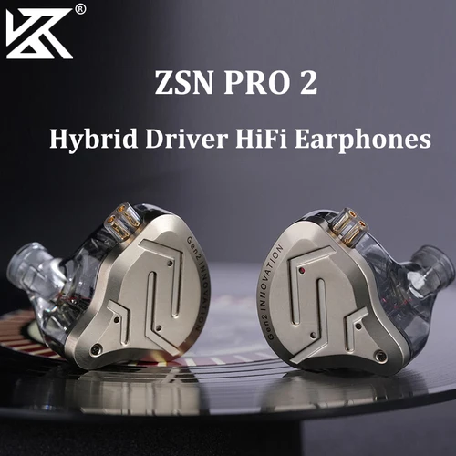 Imagen 1 del producto KZ-ZSN Pro 2 Auriculares intrauditivos de metal, auriculares con graves de alta fidelidad, auriculares con monitor, auriculares deportivos Cancelamento de Ruído, 1BA + 1DD Tecn