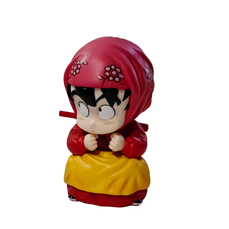 9cm Gk Cos Women Clothing Son Goku Dragon Ball Anime Figures Q Version Little Girl Statue Pvc Model Desktop Decoration Kids Toy