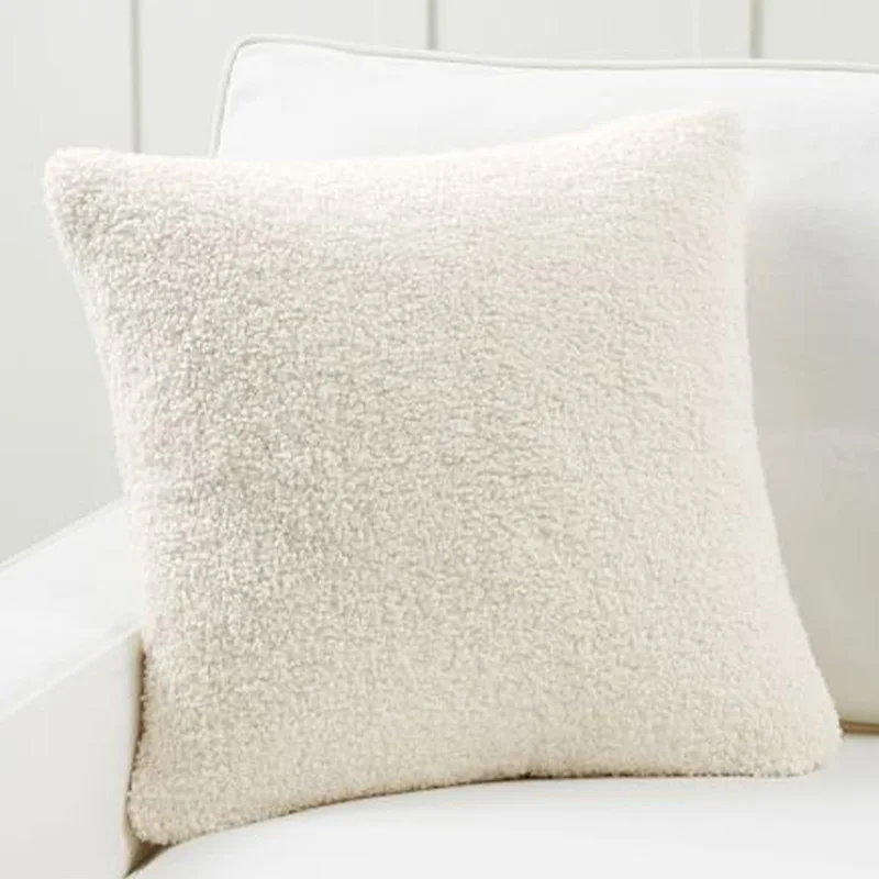 Cream White Cushion Covers Super-Soft Striped Velvet Corduroy Teddy Pillow Cover For Sofa 30x50cm Home Decorative Pillow Case