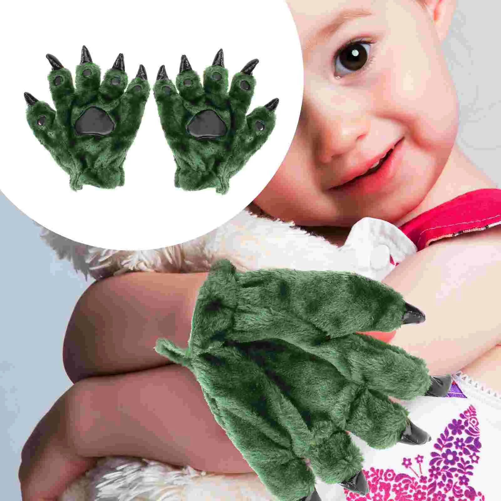 Christmas Cotton Gloves Mittens Without Fingers Women Warm Winter Role-play Prop Animal Palm Clothing Child