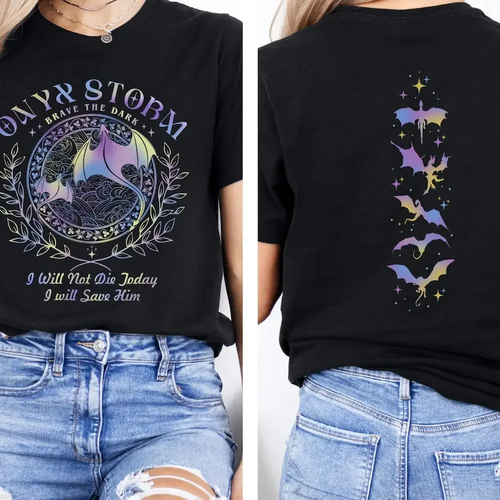 

Onyx Strom Fourth Wing Printed T-Shirt Basgiath War College Dragon Rider Violet Sorrengail Xaden Riorson Street Tops Clothing