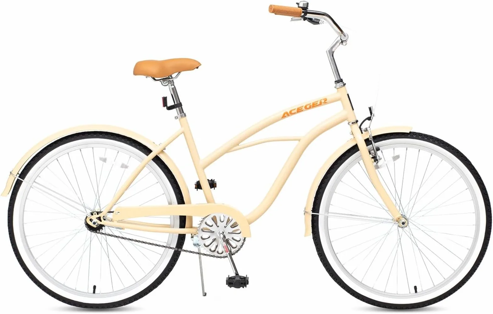 26 Inch Women Beach Cruiser Bike, Single Speed Single Speed Drivetrains, Adult Bicycle with Hi-Ten Steel Frame