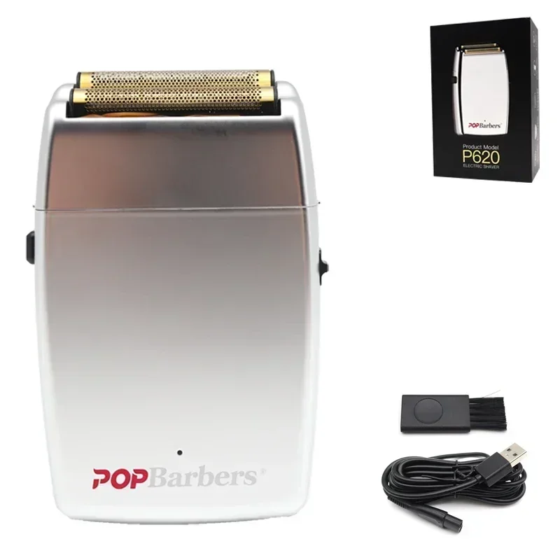 11000 RPM POP Barbers P620 Professional Electric Men's Beard Trimmer Double Foil Shaver Electric Shaver USB Hair Cutting Machine image 3
