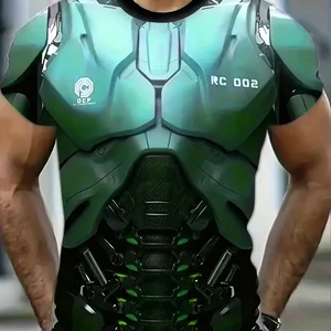 T -Shirt Mecha Herren -Rüstung, Kurzarm -Extragrade, 3D -Druck, Street Fashion, Herren t -Shirt, lässige Tops mit Hals, großer Größe, 6xl, neu, Sommer 10 Hauptverkaufshemdrüstung - №3