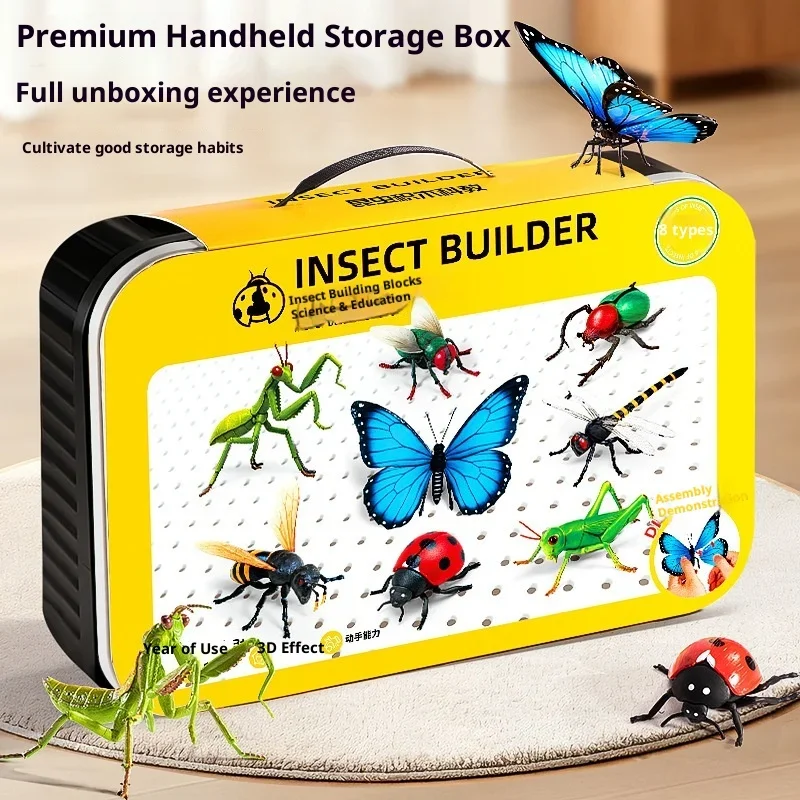 5–10 Jahre Kinder DIY 4D-Insektenmodellbausatz – Lernspielzeug für Jungen und Mädchen