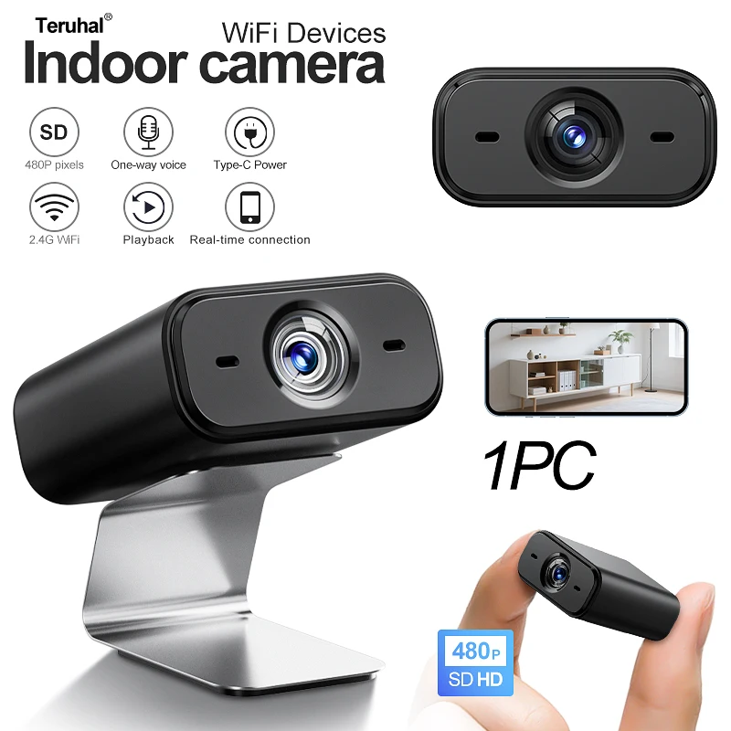 Kamera Mini WiFi Nirkabel Pemantauan Keamanan Perlindungan Monitor Jarak Jauh Camcorder Pengawasan Video Rumah Pintar Monitor Bayi