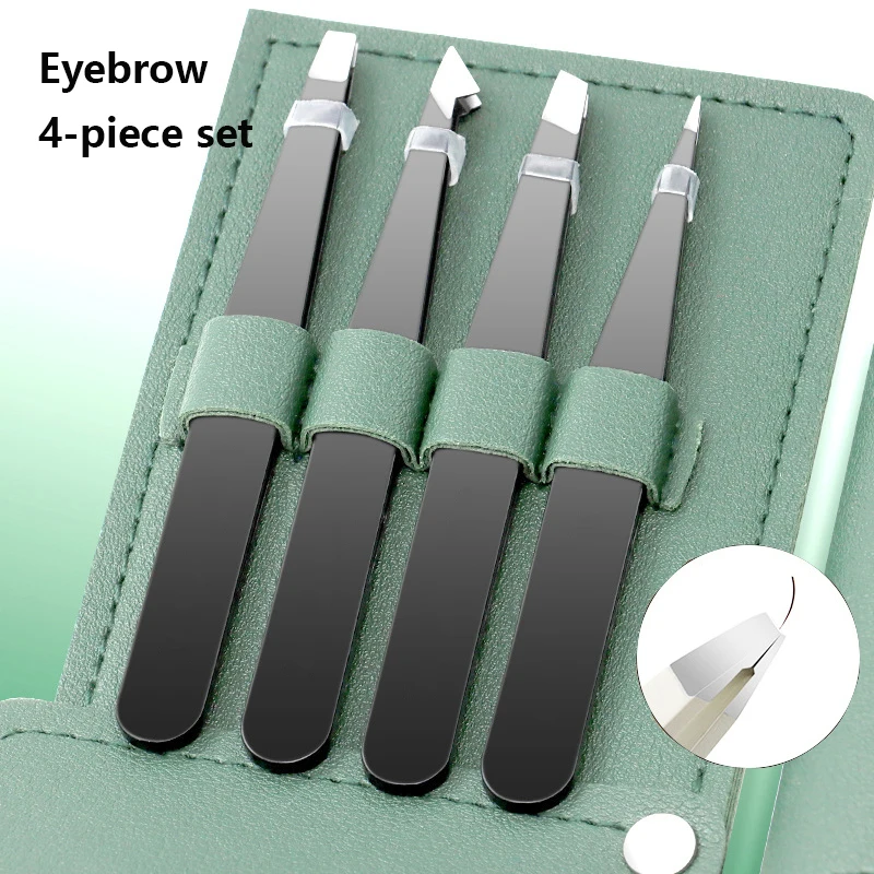 عالية الجودة الحاجب الملقط ، الشعر الملونة ، الجمال غرامة الشعر مجتذب ، الفولاذ المقاوم للصدأ مائلة الحاجب كليب ، إزالة أدوات ماكياج ، 4 قطعة #2