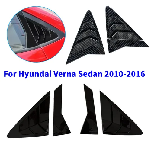 2 uds para Hyundai Verna Sedan 2010-2016 ventana trasera de coche cubierta de rejilla de cuarto de ventilación lateral embellecedor de obturador Scoop ABS accesorios piezas