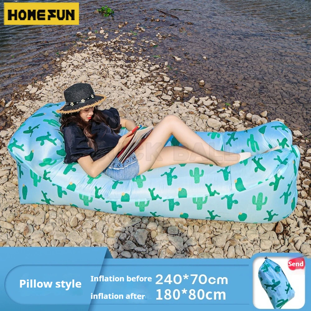 Air Sofa Air Mat Mattress Camping Picnic Outing Portable Sofa 1 Person Bean Bag Outdoor Indoor Inflatable Sofa Sleeping Bag