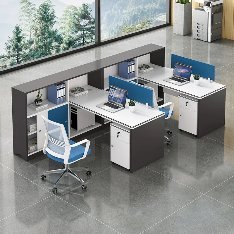 

-Modern Design Standard Size Double Side Office Furniture Office Work Desk Table 2 4 6 8 Person Staff Workstation