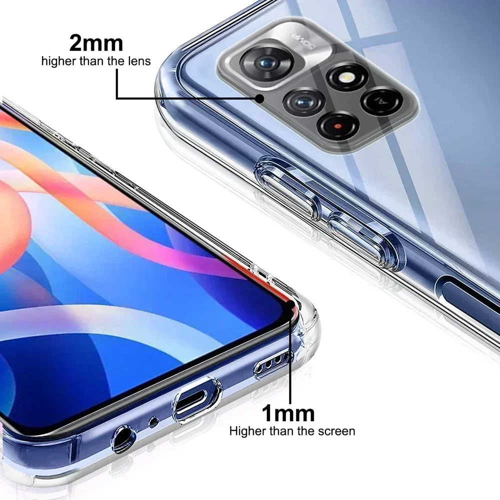 Ультратонкий силиконовый чехол для телефона Xiaomi Redmi Note 11 10 9 8 Pro Max 11T 10S 9S 9T 8T Прозрачный мягкий чехол для Redmi 10 9A 9C Coque
