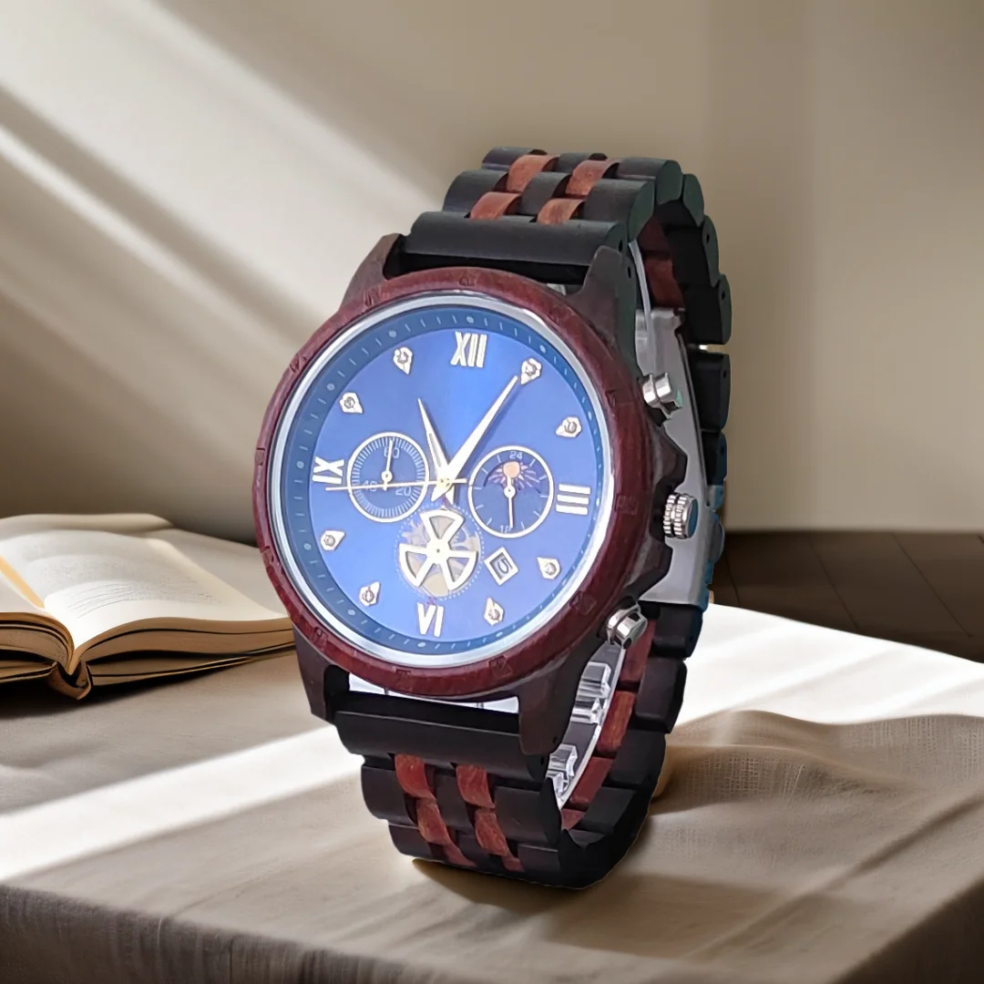 

Wooden Watches For Men Luxury Stylish Chronograph Military Clook Fashion Wood Quartz Wriswatches Man Drop Shipping reloj hombre