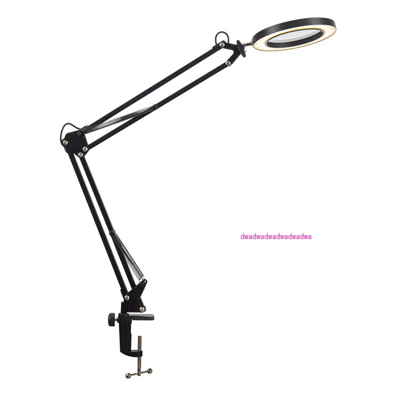LED long arm magnifying glass lamp, eye protection desk lamp, desk study dormitory lamp, clip desktop maintenance magnifying