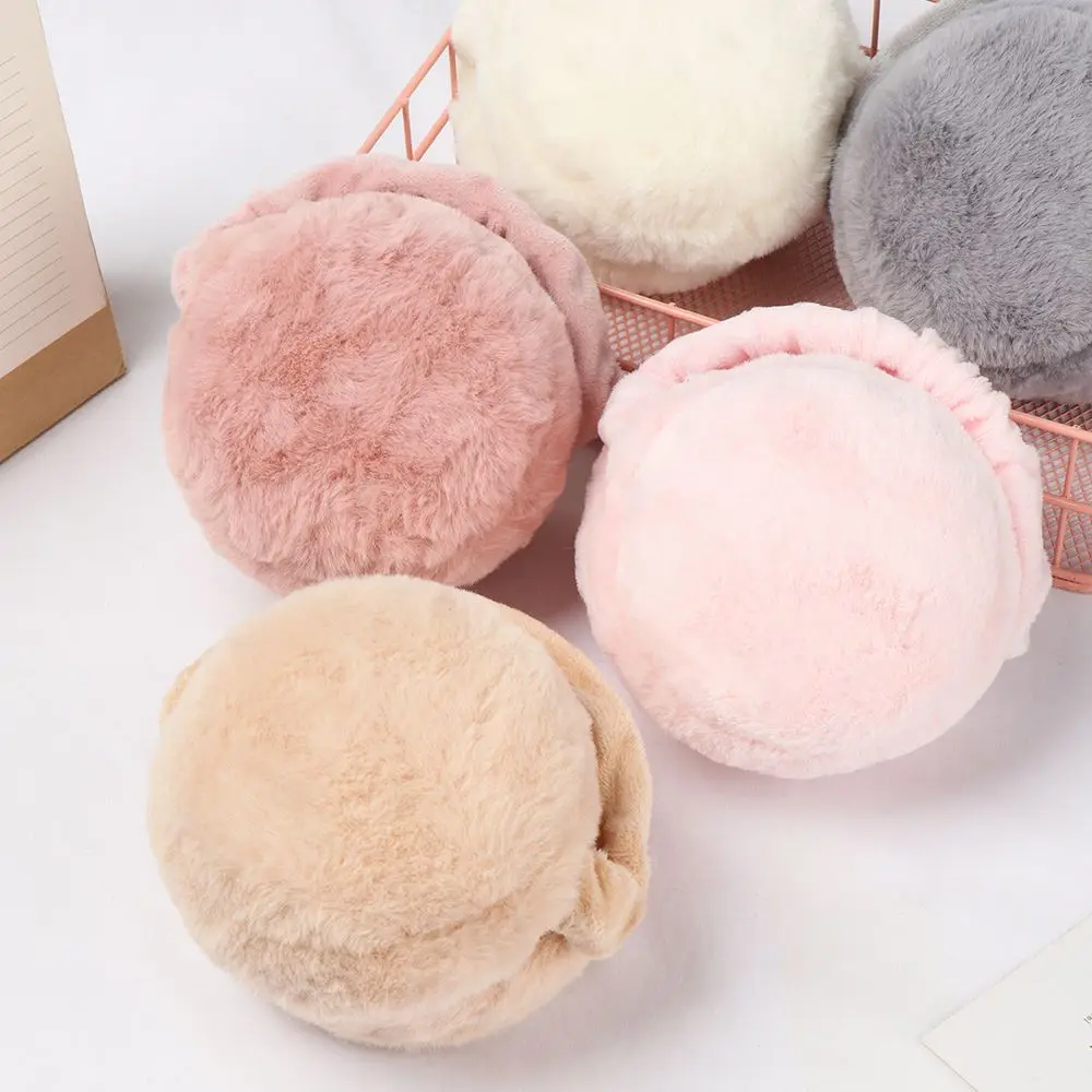 Fashion Autumn Winter Earmuffs Women Men Ear Warmer Plush Solid Color Adjustable Foldable Ear Muffs Earmuffs Fluffy Earmuffs